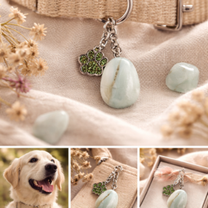 💚 Pendentif bien-être pour chien ou chat en Amazonite 🐾   