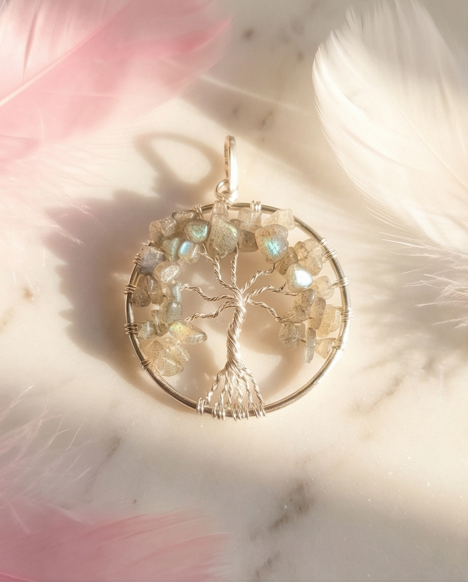 Pendentif Arbre de Vie en Pierres Naturelles* Labradorite