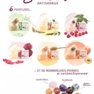 Savon 140 gr avec véritable pierre à collectionner