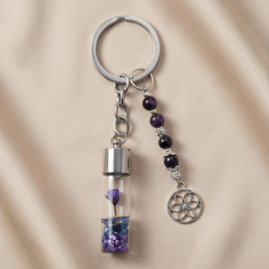 Porte clés bouteilles à souhaits Oeil du tigre