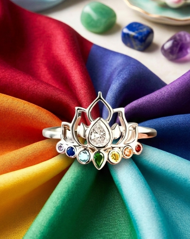 Bague 7 chakras Lotus