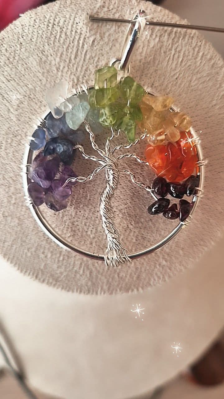 Pendentif Arbre de vie 7 chakras