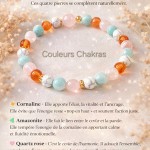 Bracelet combiné bien-être aux 4 pierres