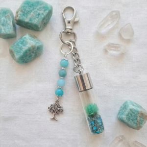 Porte clés Amazonite bouteille a souhait