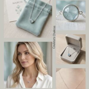 Collier L'Aura du mois de Mars : Aigue-marine