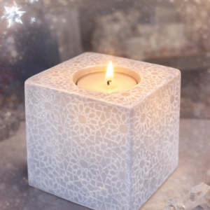 Bougeoir gravé en Sélénite naturelle