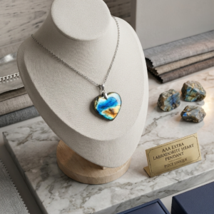 Pendentif cœur labradorite AAA