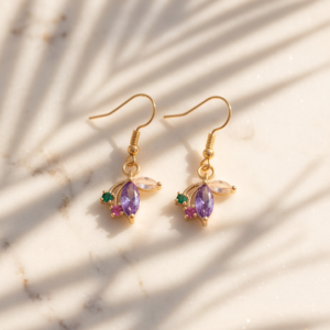 Boucles d'oreille Cristal doré