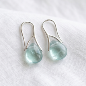 Boucles d'oreille fluorite argenté
