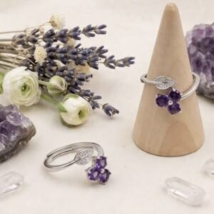 Bague Argent Améthyste ajustable