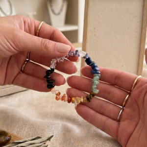 Bracelet 7 chakras perles Baroque