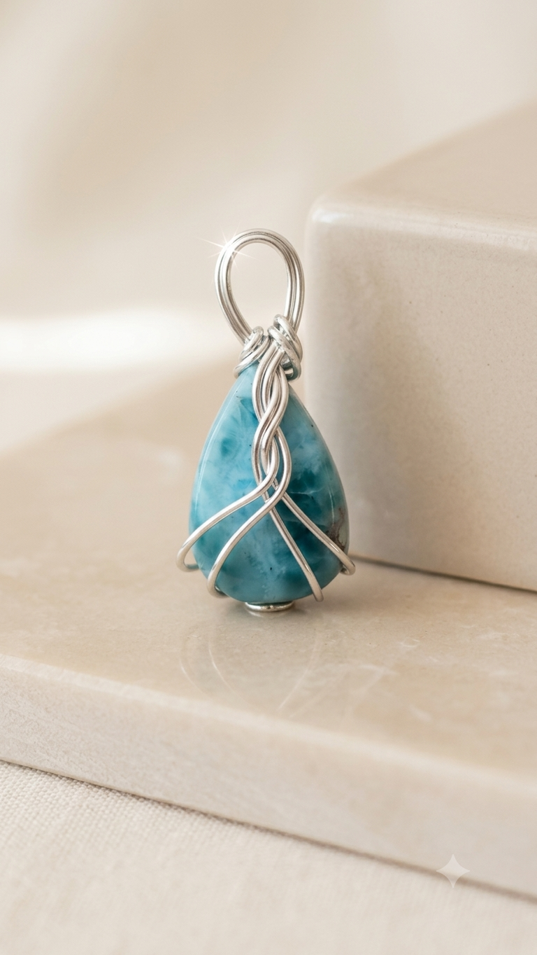 Pendentif Larimar Naturel
