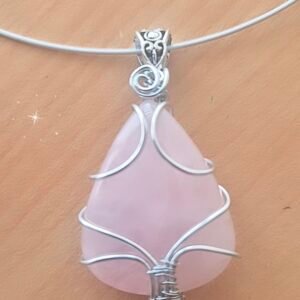 Pendentif Quartz Rose
