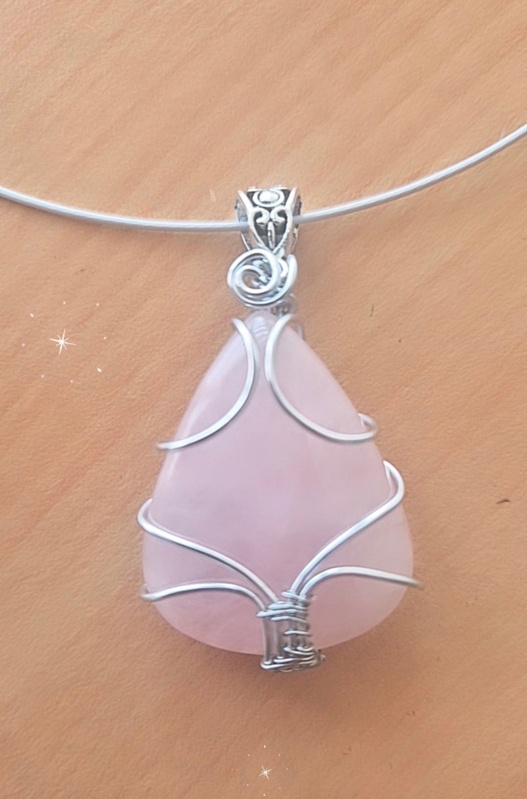 Pendentif Quartz Rose